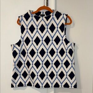Talbots petite ikat geometric sleeveless top